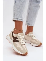 Dámské sportovní boty na platformě béžové model 21919426 - Boto