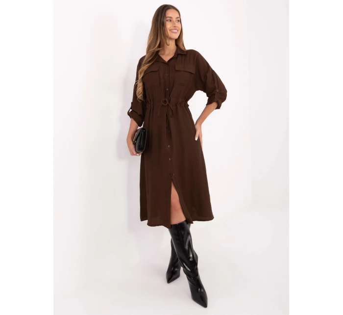 Sukienka MI SK model 21724622 ciemny brązowy - FPrice Sukienka MI SK model 21724622 ciemny brązowy - FPrice