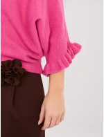 Sweter MI SW model 21937214 ciemny różowy - FPrice Sweter MI SW model 21937214 ciemny różowy - FPrice