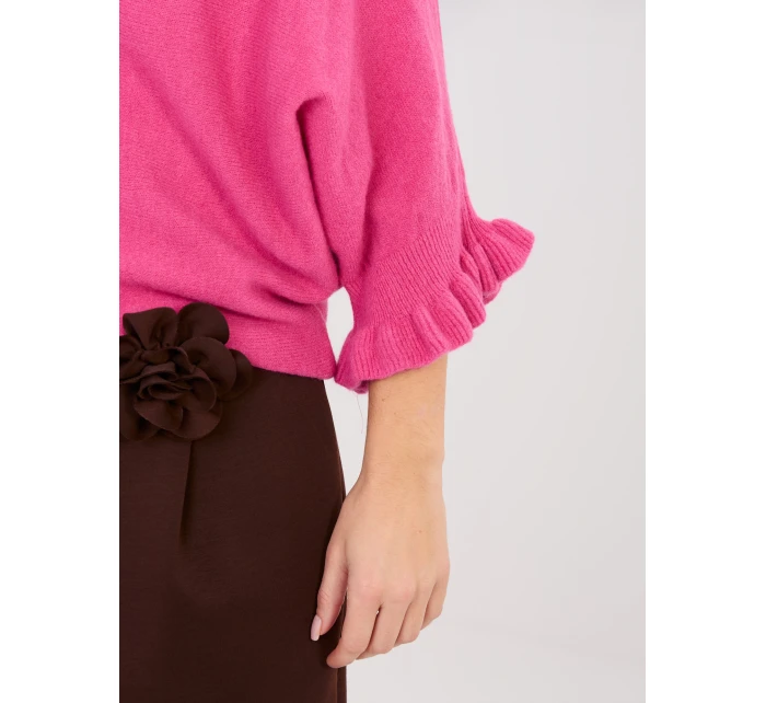 Sweter MI SW model 21937214 ciemny różowy - FPrice Sweter MI SW model 21937214 ciemny różowy - FPrice