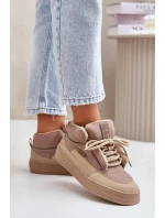 Zateplené Dámské Tenisky Big Star Béžové Zateplené Dámské Tenisky Big Star Béžové