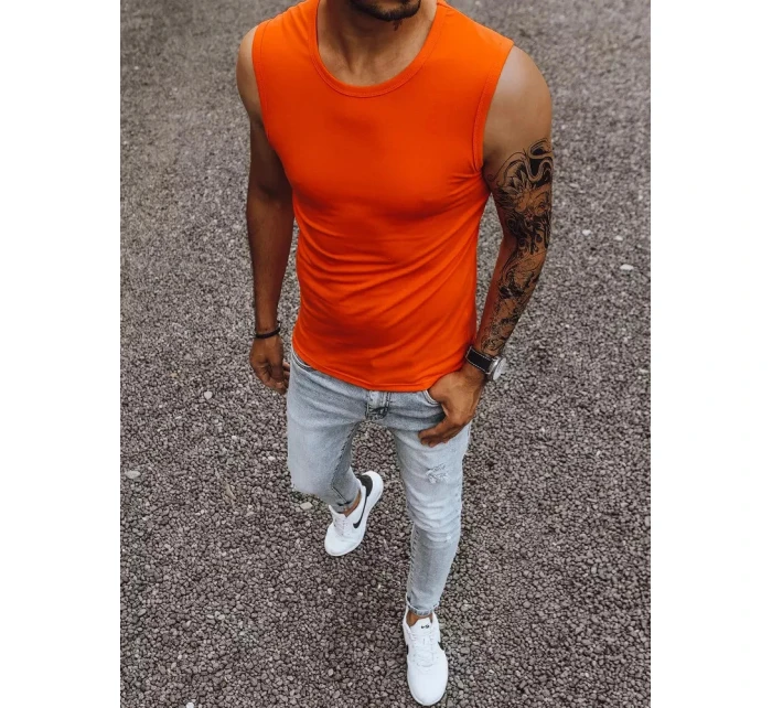 Oranžové pánské jednobarevné tílko model 21012015 Dstreet - J.STYLE Oranžové pánské jednobarevné tílko model 21012015 Dstreet - J.STYLE
