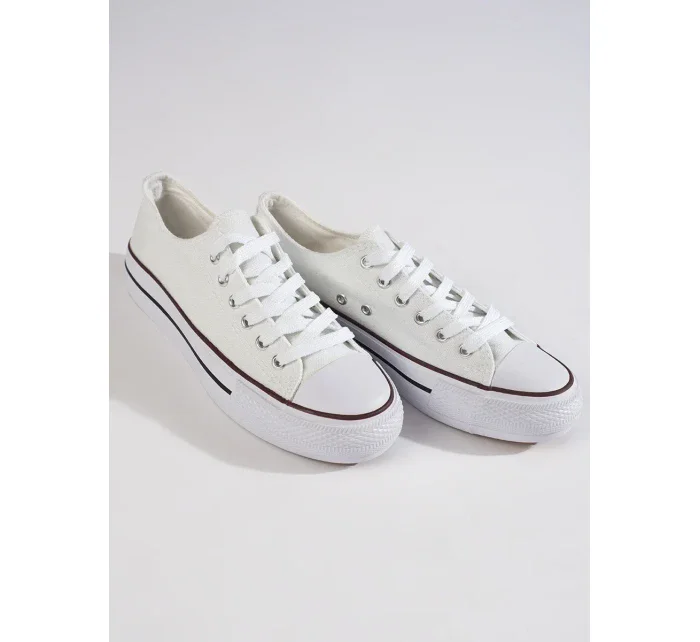 Zajímavé  tenisky bílé dámské bez podpatku