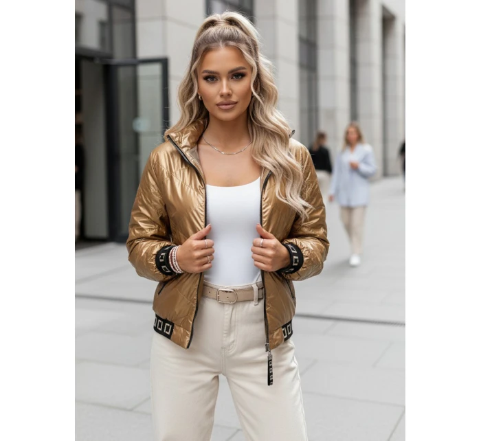 Dámská prošívaná bunda GLAMCIX beige FashionStreet TY4784 Dámská prošívaná bunda GLAMCIX beige FashionStreet TY4784