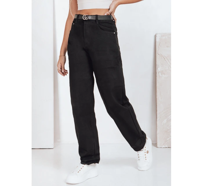 Dámské široké černé džíny FashionStreet UY2760