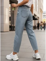 Dámské baggy džíny s vysokým pasem modré FashionStreet UY2856 Dámské baggy džíny s vysokým pasem modré FashionStreet UY2856