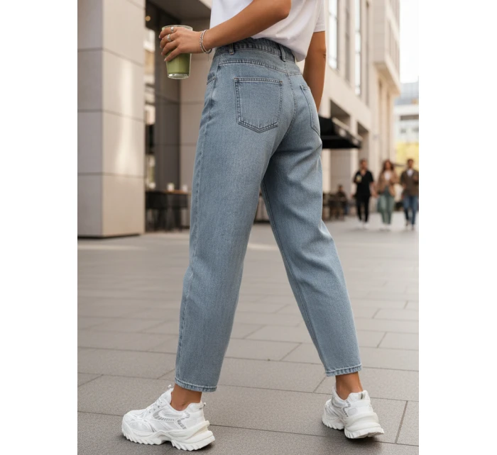 Dámské baggy džíny s vysokým pasem modré FashionStreet UY2856 Dámské baggy džíny s vysokým pasem modré FashionStreet UY2856