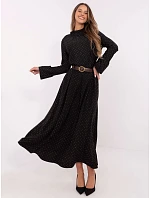 Elegantní maxi sukně s ozdobným lemem černá (19720)