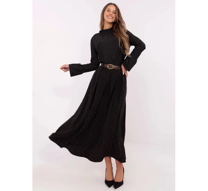 Elegantní černá maxi sukně v ozdobném provedení (19720) Elegantní černá maxi sukně v ozdobném provedení (19720)