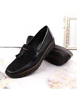 W model 22280598 černé boty na platformě s podpatky - Rieker W model 22280598 černé boty na platformě s podpatky - Rieker