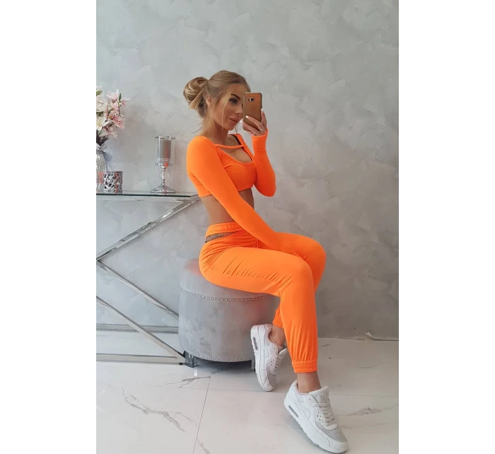 Sada s blůzou nahoře oranžová neonová Sada s blůzou nahoře oranžová neonová