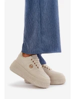 Sneakersy Sportovní Boty Dámské Zateplené Na Masivní Podešvi Béžové Verissha Sneakersy Sportovní Boty Dámské Zateplené Na Masivní Podešvi Béžové Verissha