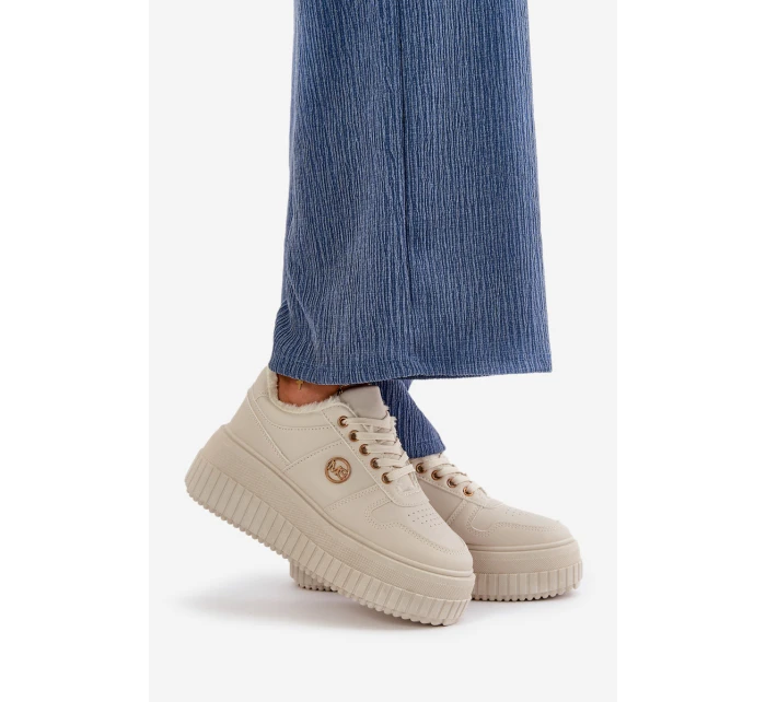 Sneakersy Sportovní Boty Dámské Zateplené Na Masivní Podešvi Béžové Verissha Sneakersy Sportovní Boty Dámské Zateplené Na Masivní Podešvi Béžové Verissha