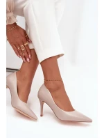 Dámské lodičky z eko kůže béžové model 21711389 - Boto