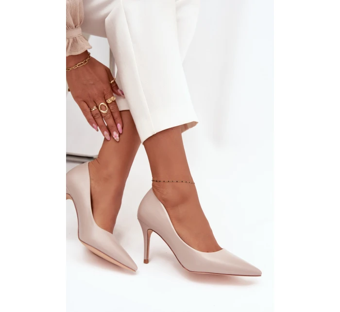 Dámské lodičky z eko kůže béžové model 21711389 - Boto