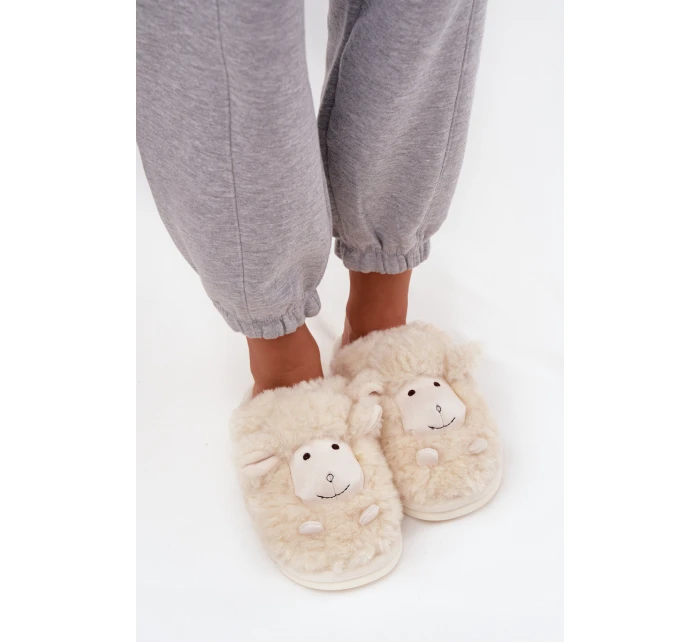 Dámské Kožešinové Pantofle Béžové model 21747713 - Boto