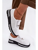 Dámské nazouvací polobotky z pravé kůže S.Barski LR61-7092 Bílá