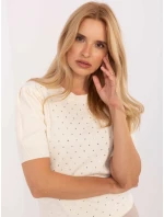 Sweter PM SW PM model 21308058 jasny beżowy - FPrice Sweter PM SW PM model 21308058 jasny beżowy - FPrice