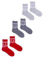 Vánoční ponožky 3pack model 19317947 Vícebarevné - Yoclub