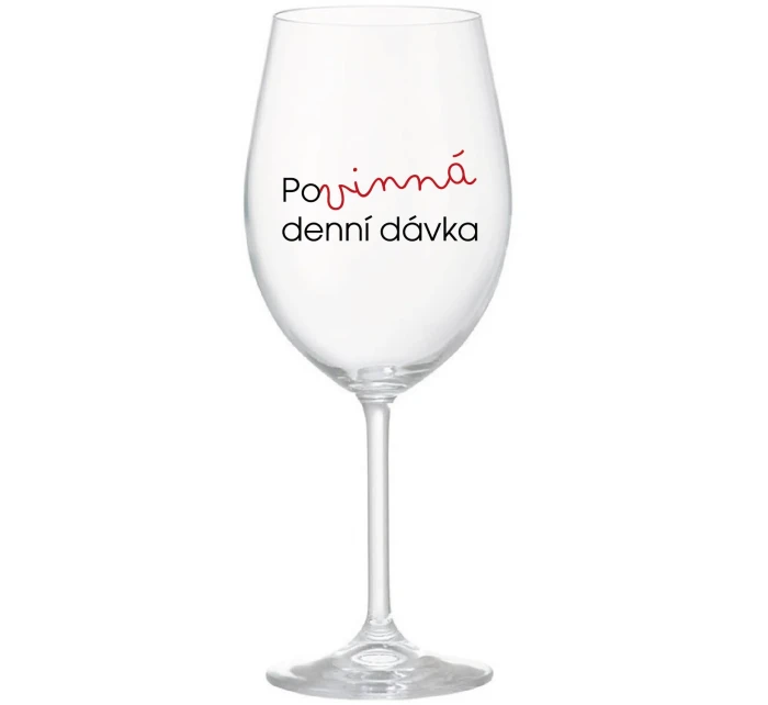 POVINNÁ DENNÍ DÁVKA - čirá sklenice na víno 350 ml POVINNÁ DENNÍ DÁVKA - čirá sklenice na víno 350 ml