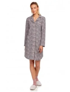 Dámská noční košile 15446 - 271 šedá/růžová se vzorem - Vamp