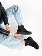 Trendy dámské kotníčkové boty černé platforma Trendy dámské kotníčkové boty černé platforma