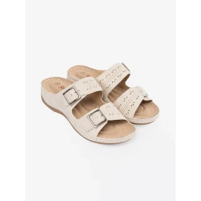 Pohodlné  sandály dámské Jasnobeżowy na klínku