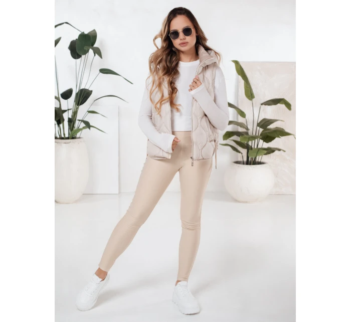 FashionStreet béžové dámské legíny UY2731 FashionStreet béžové dámské legíny UY2731