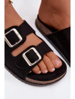 Dámské pantofle s přezkami Černé model 21943297 - Boto