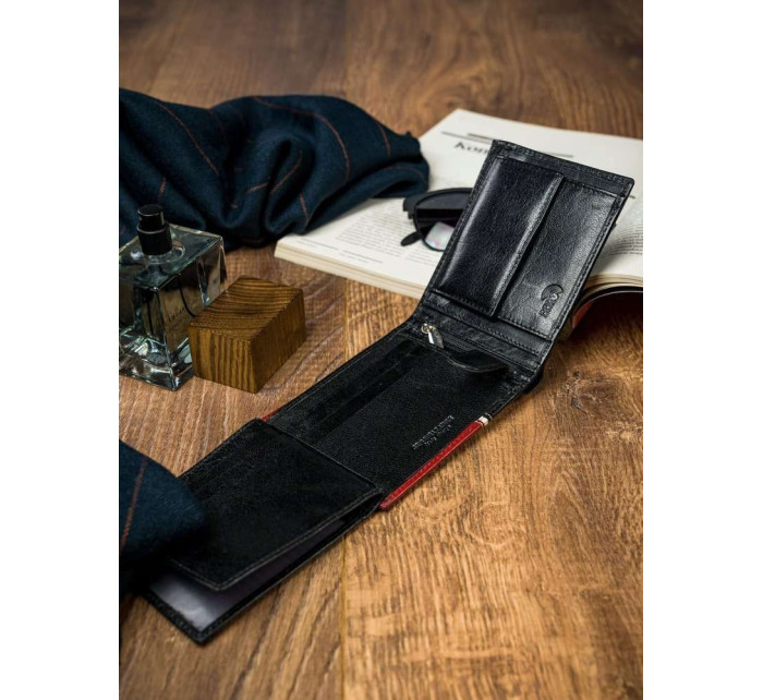 Pánské peněženky [DH] 324 RBA D BLACK RED černá