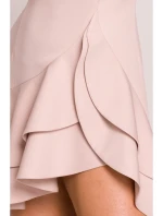 M850 Volánové mini šaty - světle béžové