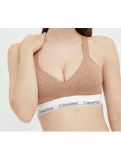 Dámská sportovní podprsenka QF1654E 796 hnědá/vzor - Calvin Klein
