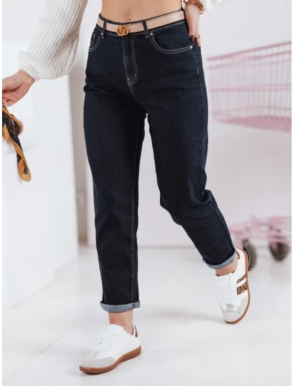 Dámské džínové kalhoty mom fit STRAIGHTY tmavě modré FashionStreet UY2390
