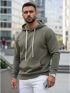 Bluza męska z kapturem khaki model 22126363 - FashionStreet