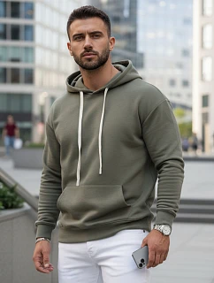 Bluza męska z kapturem khaki model 22126363 - FashionStreet