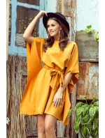 SOFIA - Dámské motýlkové šaty v medové barvě 287-1
