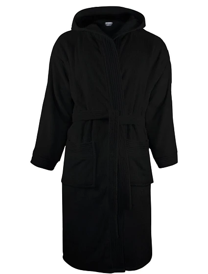 The One Towelling Bathrobe hooded Župan s kapucí 48.1021 black The One Towelling Bathrobe hooded Župan s kapucí 48.1021 black