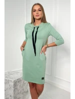 Šaty vázané u krku tmavě mátové Šaty vázané u krku tmavě mátové