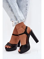 Dámské sandály na vysokém podpatku Černé model 22103026 - Boto