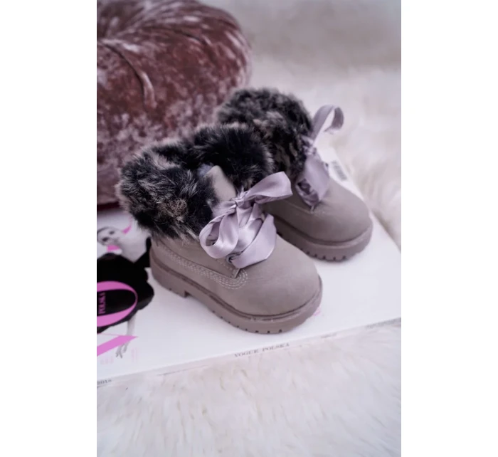 Dětské Kotníkové Boty Zateplené Šedé Tesoro Dětské Kotníkové Boty Zateplené Šedé Tesoro