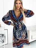 Šifonové šaty 516-1 indický vzor - Numoco