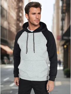 Pánská šedá základní mikina s kapucí FashionStreet BX5892