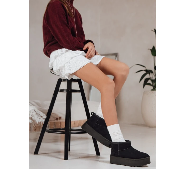 Dámské černé semišové sněhule FashionStreet ZY1283