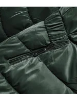 KRÓTKA BŁYSZCZĄCA KURTKA DAMSKA ZIELONA model 21244104 - S'WEST