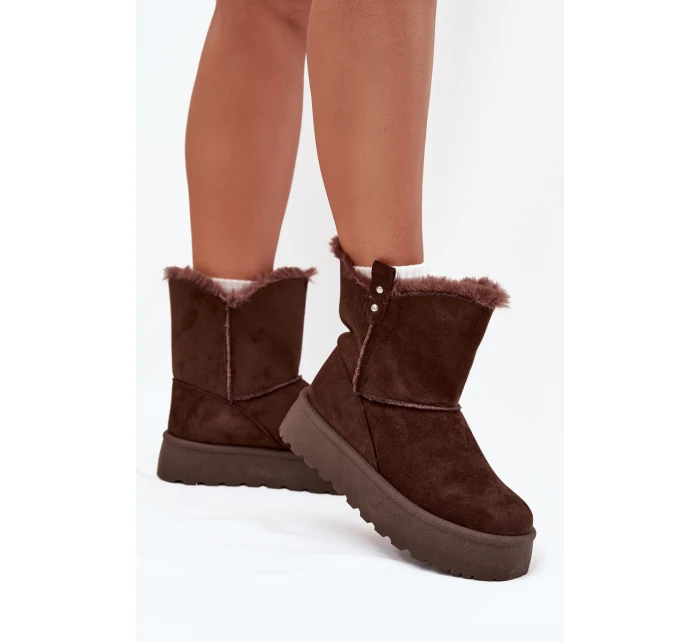 Dámské Sněhule Na Platformě S Kožíškem Čokoládové model 21706838 - Boto Dámské Sněhule Na Platformě S Kožíškem Čokoládové model 21706838 - Boto
