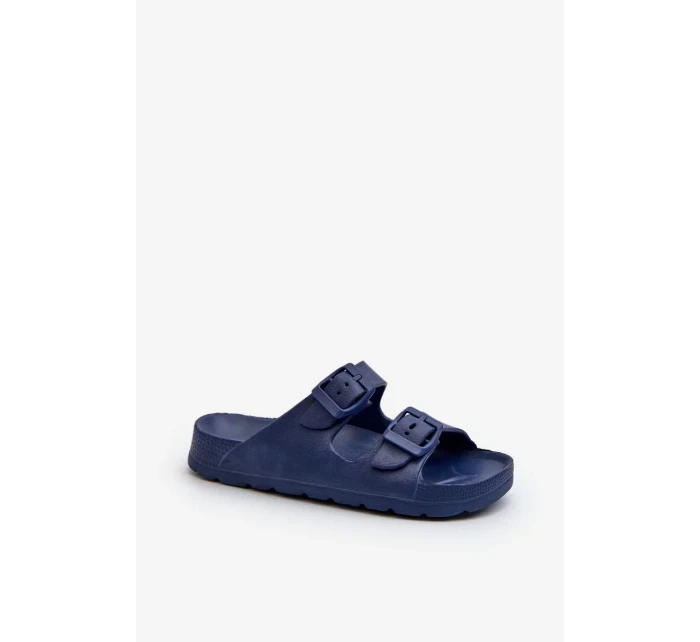 Lehké chlapecké pěnové pantofle s přezkami tmavě modrá Adirnaca Lehké chlapecké pěnové pantofle s přezkami tmavě modrá Adirnaca