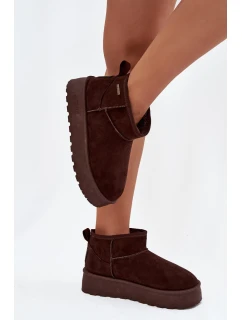 Dámské nízké sněhule na platformě Big Star – čokoládové