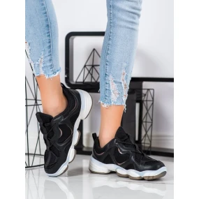 Praktické dámské černé  tenisky bez podpatku