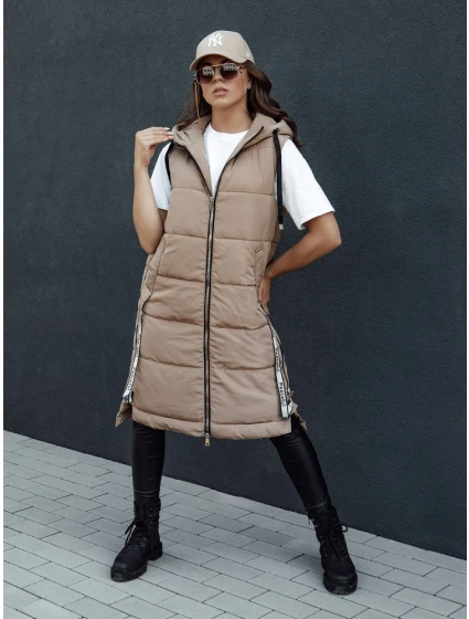 Dámská prošívaná vesta SKYLER camel FashionStreet TY4503