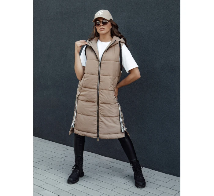 Dámská prošívaná vesta SKYLER camel FashionStreet TY4503